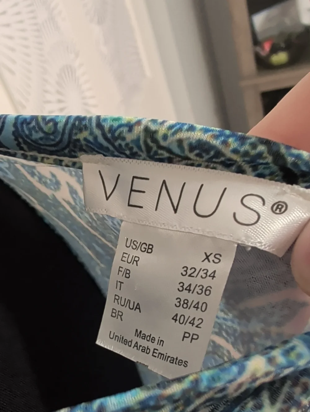 VENUS Blue and Pink Tie-Dye Maxi Dress with Embellished Bodice